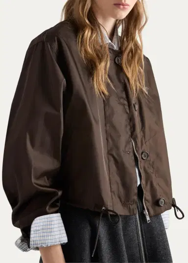 Prada Logo Drawstring Hem Jacket | Thumbnail 4 Prada Logo Drawstring Hem Jacket | Thumbnail 4