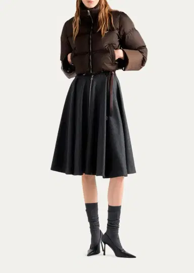 Prada Re-Nylon Crop Puffer Jacket | Thumbnail 2 Prada Re-Nylon Crop Puffer Jacket | Thumbnail 2