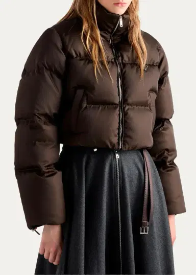 Prada Re-Nylon Crop Puffer Jacket | Thumbnail 4 Prada Re-Nylon Crop Puffer Jacket | Thumbnail 4