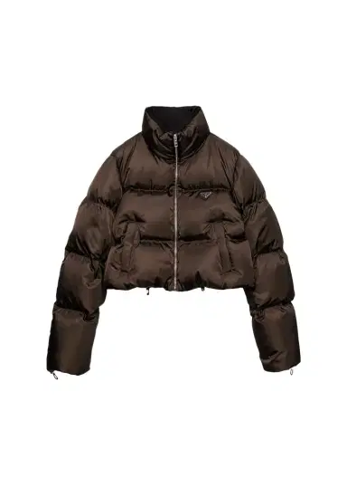 Prada Re-Nylon Crop Puffer Jacket | Thumbnail 1 Prada Re-Nylon Crop Puffer Jacket | Thumbnail 1