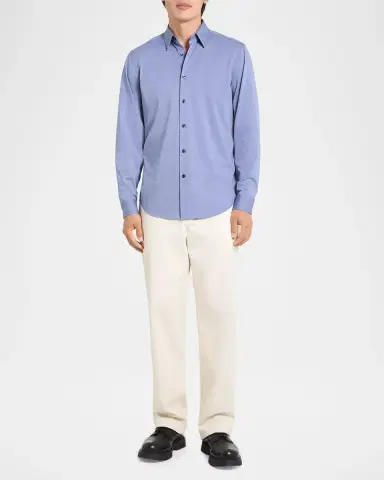 Theory Men's Sylvain Shirt in Structure Knit | Thumbnail 2 Theory Men's Sylvain Shirt in Structure Knit | Thumbnail 2