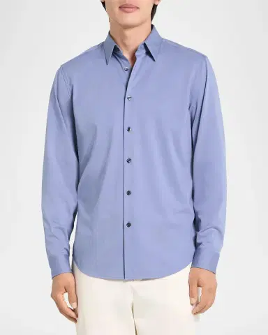 Theory Men's Sylvain Shirt in Structure Knit | Thumbnail 4 Theory Men's Sylvain Shirt in Structure Knit | Thumbnail 4