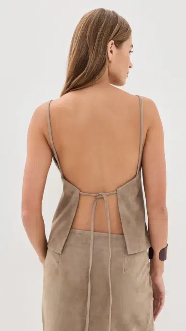 St. Agni Suede Low Back Tie Top | Thumbnail 3 St. Agni Suede Low Back Tie Top | Thumbnail 3