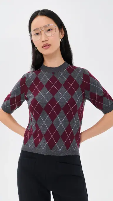 Secular Fitted Crew Argyle Pullover | Thumbnail 2 Secular Fitted Crew Argyle Pullover | Thumbnail 2