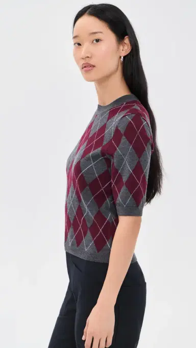 Secular Fitted Crew Argyle Pullover | Thumbnail 4 Secular Fitted Crew Argyle Pullover | Thumbnail 4