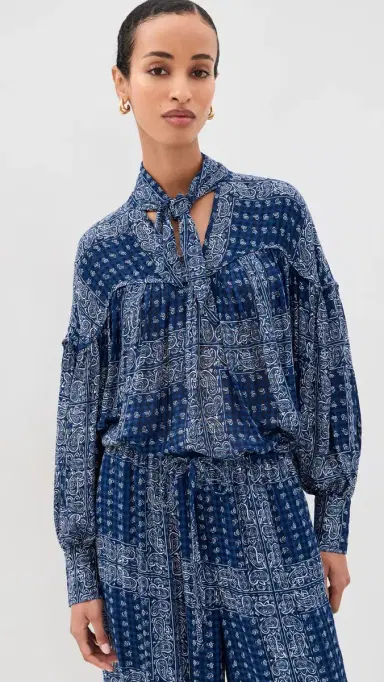 HUNTER BELL Celeste Blouse Inkwell Paisley L | Thumbnail 2 HUNTER BELL Celeste Blouse Inkwell Paisley L | Thumbnail 2