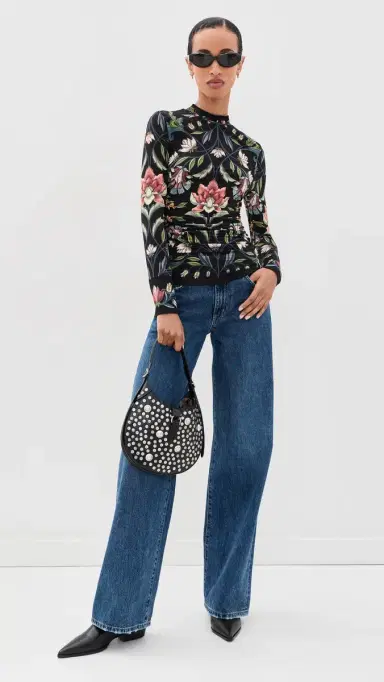 Farm Rio Natalia Jersey Blouse | Thumbnail 5 Farm Rio Natalia Jersey Blouse | Thumbnail 5