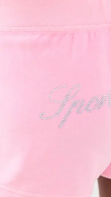 Sporty & Rich Signature Logo Krystal Shorts | Thumbnail 6 Sporty & Rich Signature Logo Krystal Shorts | Thumbnail 6
