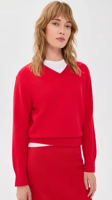Dunst Cashmere V Neck Sweater Red S | Thumbnail 2 Dunst Cashmere V Neck Sweater Red S | Thumbnail 2