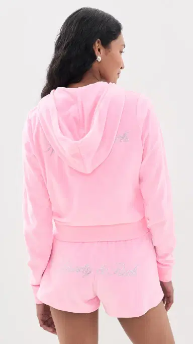 Sporty & Rich Signature Logo Krystal Zip Hoodie | Thumbnail 4 Sporty & Rich Signature Logo Krystal Zip Hoodie | Thumbnail 4