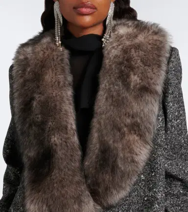 Valentino Shearling-trimmed wool-blend blazer | Thumbnail 5 Valentino Shearling-trimmed wool-blend blazer | Thumbnail 5