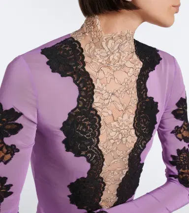 Valentino Turtleneck lace-trimmed bodysuit | Thumbnail 3 Valentino Turtleneck lace-trimmed bodysuit | Thumbnail 3