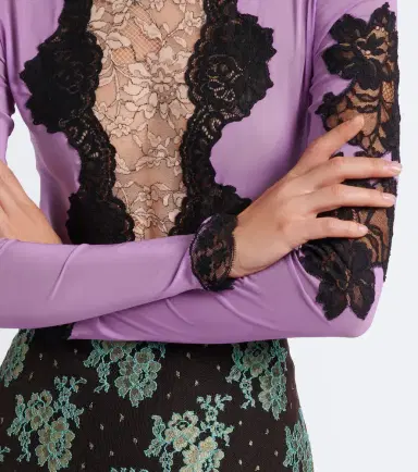 Valentino Turtleneck lace-trimmed bodysuit | Thumbnail 7 Valentino Turtleneck lace-trimmed bodysuit | Thumbnail 7