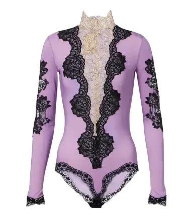 Valentino Turtleneck lace-trimmed bodysuit | Thumbnail 1 Valentino Turtleneck lace-trimmed bodysuit | Thumbnail 1