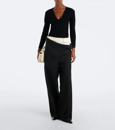 RÓHE Róhe Wool and mohair paneled wide-leg pants | Thumbnail 6 RÓHE Róhe Wool and mohair paneled wide-leg pants | Thumbnail 6