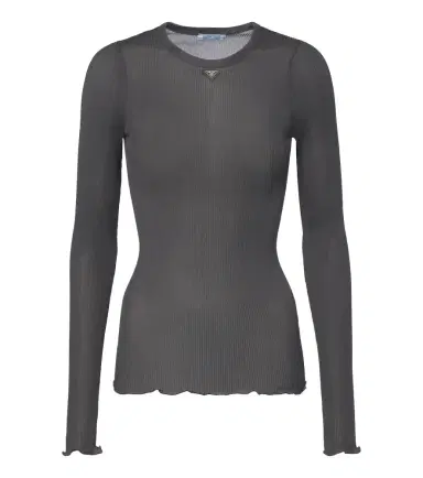 Prada Ribbed-knit silk top | Thumbnail 1 Prada Ribbed-knit silk top | Thumbnail 1