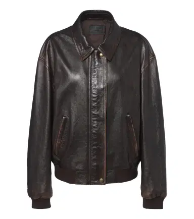 Prada Oversized leather blouson jacket | Thumbnail 1 Prada Oversized leather blouson jacket | Thumbnail 1