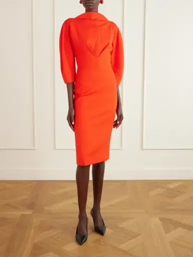 Carolina Herrera Sheath Cinched Stretch-wool Midi Dress | Thumbnail 3 Carolina Herrera Sheath Cinched Stretch-wool Midi Dress | Thumbnail 3