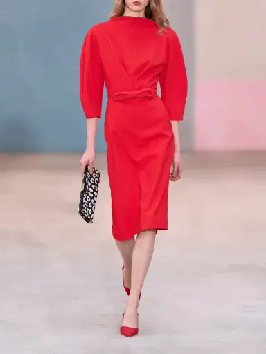 Carolina Herrera Sheath Cinched Stretch-wool Midi Dress | Thumbnail 6 Carolina Herrera Sheath Cinched Stretch-wool Midi Dress | Thumbnail 6