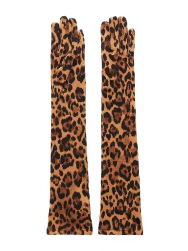 ANNA SUI Leopard-print Stretch-jersey Gloves | Thumbnail 1 ANNA SUI Leopard-print Stretch-jersey Gloves | Thumbnail 1