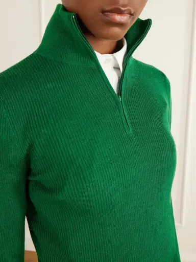 The Frankie Shop Ribbed Half-zip Wool And Silk-blend Sweater | Thumbnail 5 The Frankie Shop Ribbed Half-zip Wool And Silk-blend Sweater | Thumbnail 5