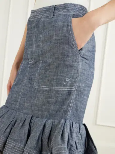 Jacquemus La Jupe Cabana Fringed Ruffled Denim Mid-rise Skirt | Thumbnail 5 Jacquemus La Jupe Cabana Fringed Ruffled Denim Mid-rise Skirt | Thumbnail 5