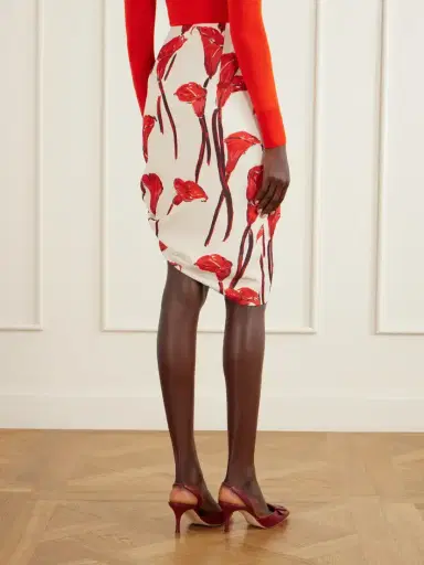 Carolina Herrera Asymmetrical Floral-print Cady Midi Skirt | Thumbnail 3 Carolina Herrera Asymmetrical Floral-print Cady Midi Skirt | Thumbnail 3