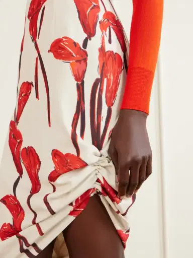 Carolina Herrera Asymmetrical Floral-print Cady Midi Skirt | Thumbnail 4 Carolina Herrera Asymmetrical Floral-print Cady Midi Skirt | Thumbnail 4