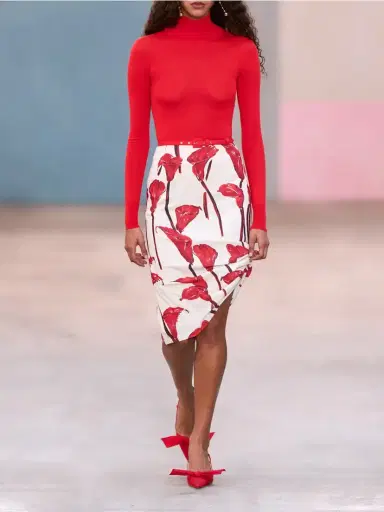Carolina Herrera Asymmetrical Floral-print Cady Midi Skirt | Thumbnail 5 Carolina Herrera Asymmetrical Floral-print Cady Midi Skirt | Thumbnail 5