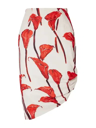 Carolina Herrera Asymmetrical Floral-print Cady Midi Skirt | Thumbnail 1 Carolina Herrera Asymmetrical Floral-print Cady Midi Skirt | Thumbnail 1