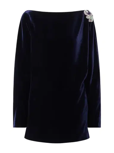 Versace Embellished Velvet Mini Dress | Thumbnail 1 Versace Embellished Velvet Mini Dress | Thumbnail 1