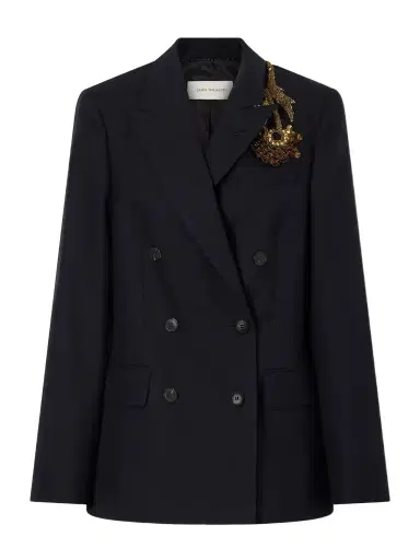 Dries Van Noten Embellished Double-breasted Wool Blazer | Thumbnail 1 Dries Van Noten Embellished Double-breasted Wool Blazer | Thumbnail 1