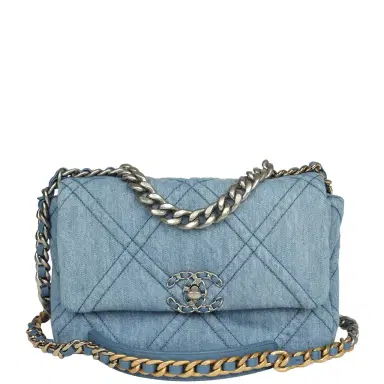 Chanel Chanel Medium 19 Flap Light Blue Denim Mixed Metal Hardware | Thumbnail 1 Chanel Chanel Medium 19 Flap Light Blue Denim Mixed Metal Hardware | Thumbnail 1