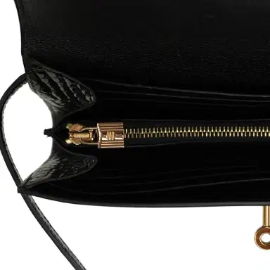 HERMÈS Pre-owned Hermes Kelly Long Wallet Black Shiny Alligator Gold Hardware | Thumbnail 8 HERMÈS Pre-owned Hermes Kelly Long Wallet Black Shiny Alligator Gold Hardware | Thumbnail 8