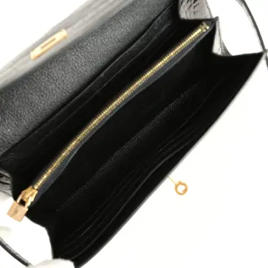 HERMÈS Pre-owned Hermes Kelly Long Wallet Black Shiny Alligator Gold Hardware | Thumbnail 10 HERMÈS Pre-owned Hermes Kelly Long Wallet Black Shiny Alligator Gold Hardware | Thumbnail 10