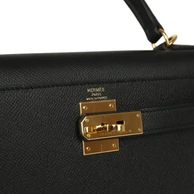 HERMÈS Pre-owned Hermes Kelly Sellier 28 Black Epsom Gold Hardware | Thumbnail 7 HERMÈS Pre-owned Hermes Kelly Sellier 28 Black Epsom Gold Hardware | Thumbnail 7