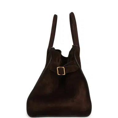 The Row The Row Soft Margaux 15 Bag Mocha Suede Gold Hardware | Thumbnail 3 The Row The Row Soft Margaux 15 Bag Mocha Suede Gold Hardware | Thumbnail 3