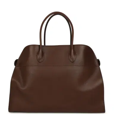 The Row The Row Soft Margaux 17 Bag Deep Brown Saddle Silver Hardware | Thumbnail 4 The Row The Row Soft Margaux 17 Bag Deep Brown Saddle Silver Hardware | Thumbnail 4
