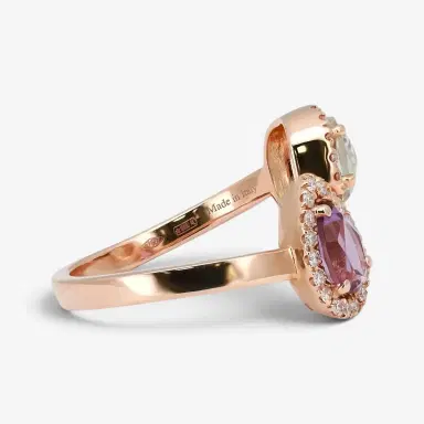 Salvini Salvini 18K Rose Gold Amethyst, Prasiolite & Diamond Wrap Ring Sz. 6.25 by The Solist | Thumbnail 3 Salvini Salvini 18K Rose Gold Amethyst, Prasiolite & Diamond Wrap Ring Sz. 6.25 by The Solist | Thumbnail 3