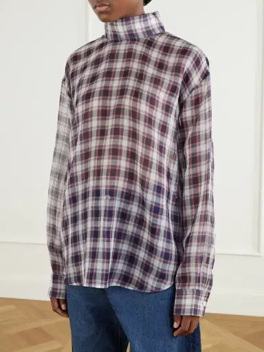 Tibi Reversable Checked Cotton And Silk-blend Shirt | Thumbnail 3 Tibi Reversable Checked Cotton And Silk-blend Shirt | Thumbnail 3