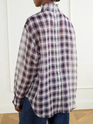 Tibi Reversable Checked Cotton And Silk-blend Shirt | Thumbnail 4 Tibi Reversable Checked Cotton And Silk-blend Shirt | Thumbnail 4