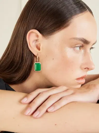 SHAY Portrait 18-karat Gold Onyx And Diamond Earrings | Thumbnail 2 SHAY Portrait 18-karat Gold Onyx And Diamond Earrings | Thumbnail 2