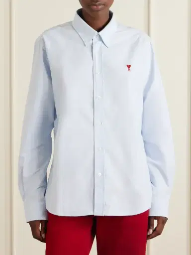 AMI PARIS Adc Embroidered Cotton Oxford Shirt | Thumbnail 3 AMI PARIS Adc Embroidered Cotton Oxford Shirt | Thumbnail 3