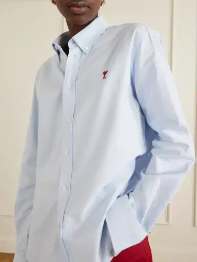 AMI PARIS Adc Embroidered Cotton Oxford Shirt | Thumbnail 5 AMI PARIS Adc Embroidered Cotton Oxford Shirt | Thumbnail 5