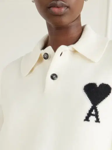 AMI PARIS Intarsia Wool Polo Sweater | Thumbnail 4 AMI PARIS Intarsia Wool Polo Sweater | Thumbnail 4