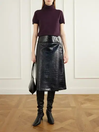 Sportmax Croc-effect Glossed Midi Skirt | Thumbnail 2 Sportmax Croc-effect Glossed Midi Skirt | Thumbnail 2