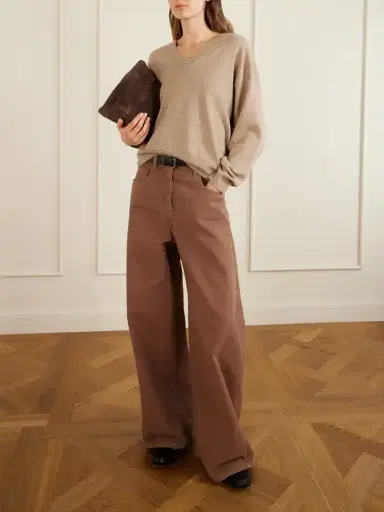 Brunello Cucinelli Bead-embellished Shearling-lined Leather Boat Shoes | Thumbnail 4 Brunello Cucinelli Bead-embellished Shearling-lined Leather Boat Shoes | Thumbnail 4