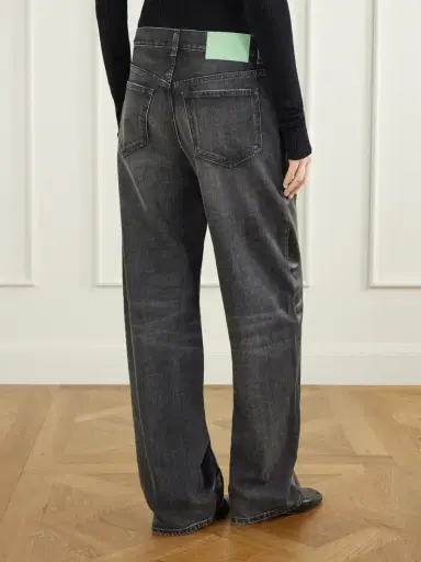 Haikure Bonnie Double Wb Hedwig Black Denim-trimmed Leather Mid-rise Wide-leg Jeans | Thumbnail 4 Haikure Bonnie Double Wb Hedwig Black Denim-trimmed Leather Mid-rise Wide-leg Jeans | Thumbnail 4