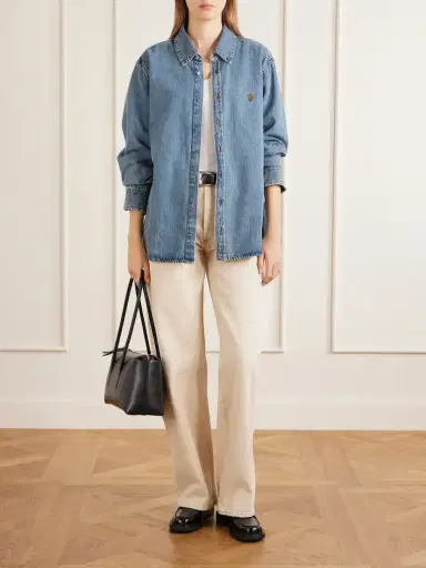 AMI PARIS Logo-embroidered Denim Shirt | Thumbnail 2 AMI PARIS Logo-embroidered Denim Shirt | Thumbnail 2