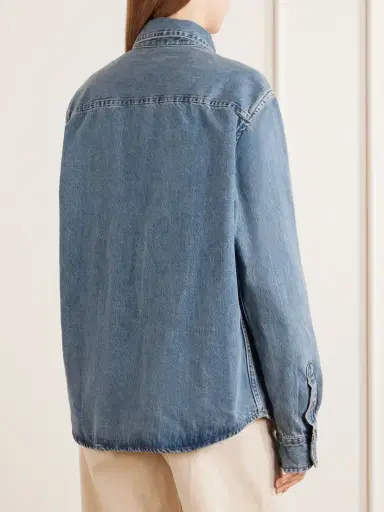 AMI PARIS Logo-embroidered Denim Shirt | Thumbnail 4 AMI PARIS Logo-embroidered Denim Shirt | Thumbnail 4